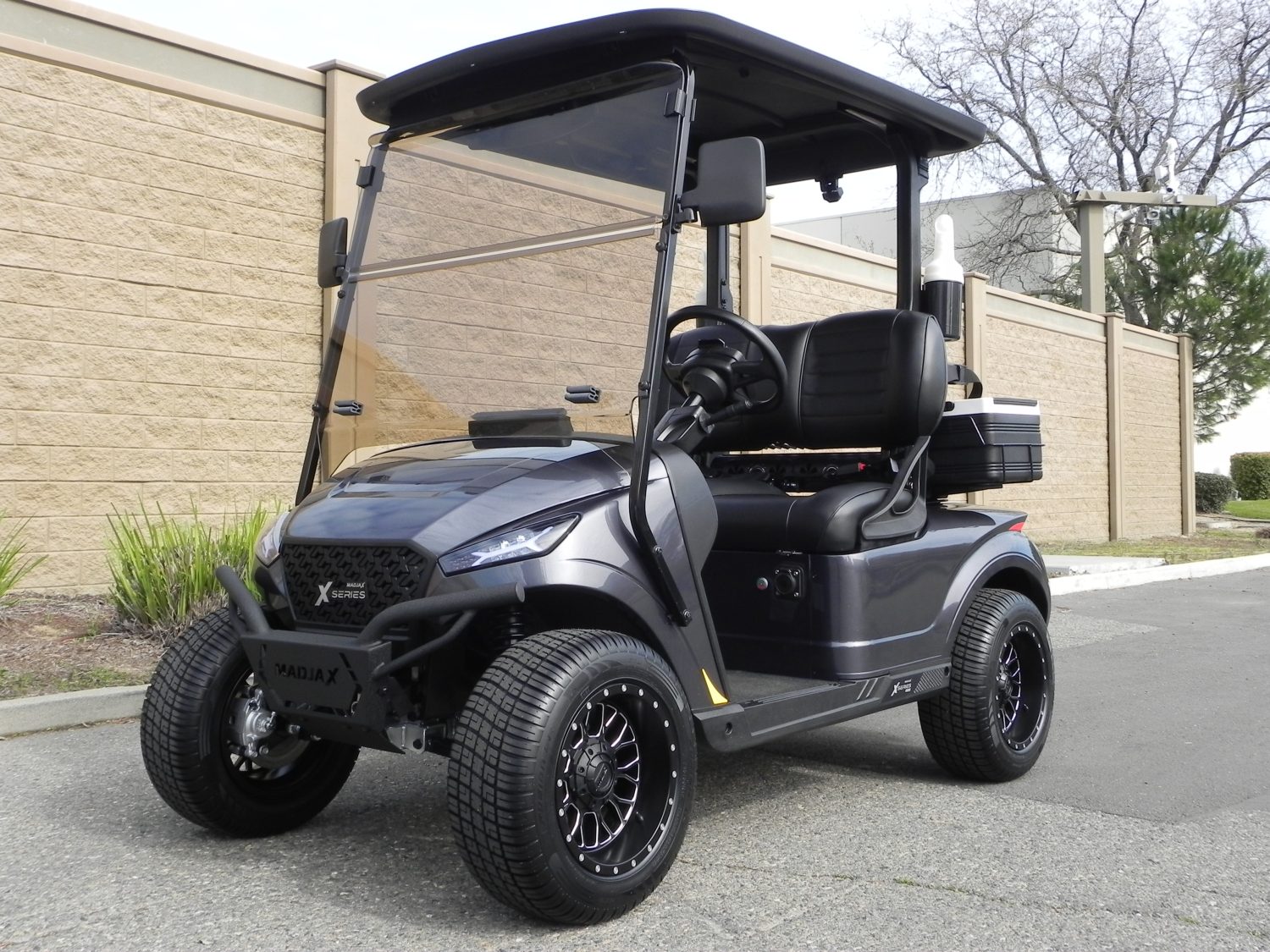 2024 XSeries Storm 2 Passenger Gilchrist Golf Cars   2024 XSeries Gunmetal  Vinyl Black Helix Bazooka 1 